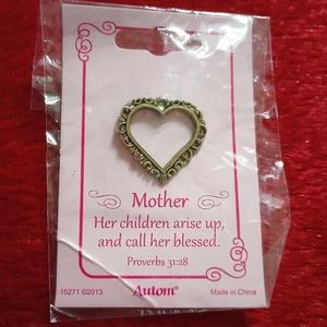 Mother Proverbs Heart Pin